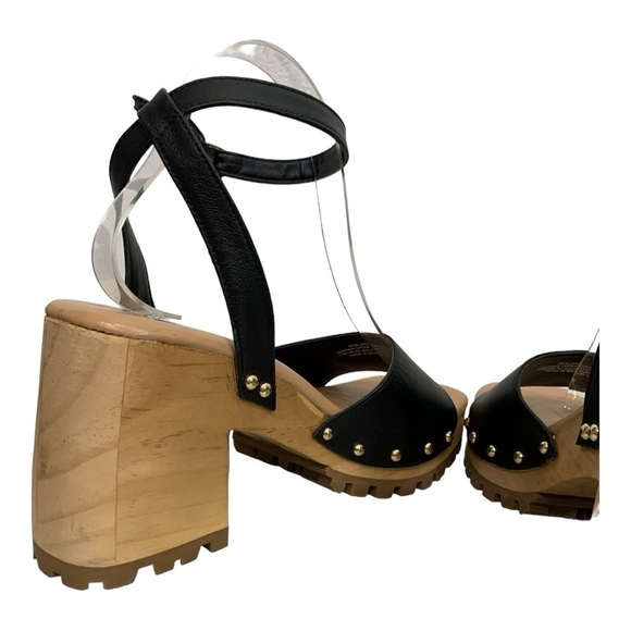Steve madden Ocala Platform Wooden Sandals Black Size 10 - Picture 6 of 11